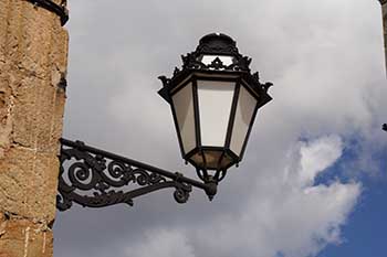 Vintage corner lamp is a cool outdoor light fixture.
